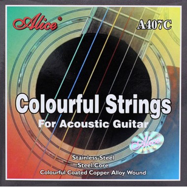 Corzi chitara acustica colorate Alice A407C