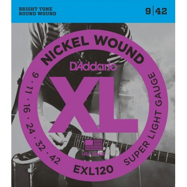 Corzi chitara electrica D’Addario EXL120 Nickel Wound