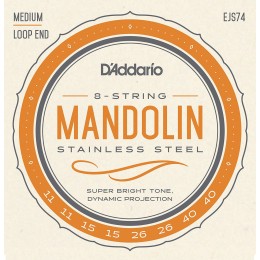Corzi mandolina D'Addario EJS74 Stainless Steel